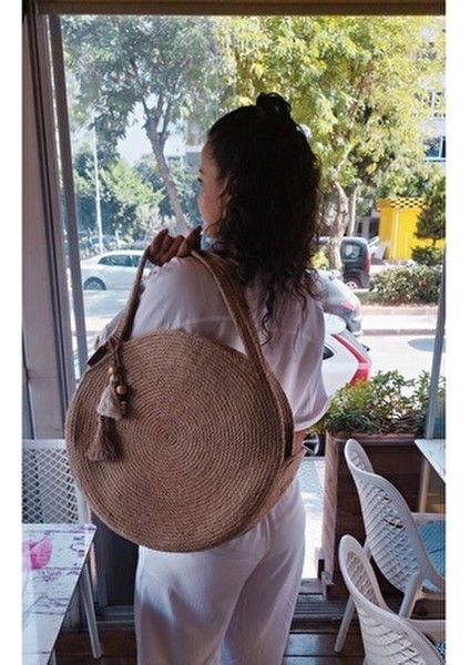 Hasır Omuz Çantası Özel Tasarım 30X30