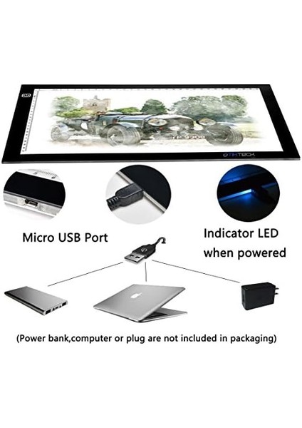 A4 Ultra-Thin Portable LED Light Box Tracer USB Power Cable Dimmable Brightness LED Tracing modelleri