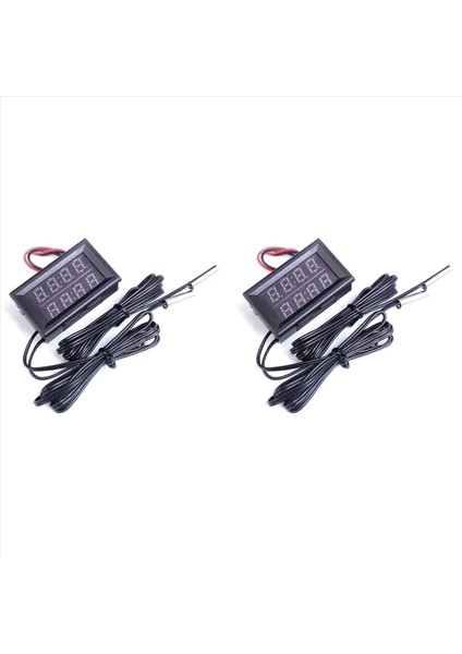 2x Çift Kırmızı LED Dijital Ekran Termometre Su Geçirmez Sıcaklık Sensörü 0 56 Inç (Yurt Dışından)