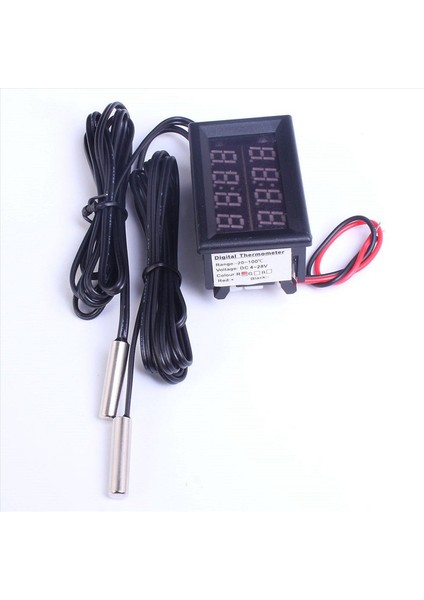 2x Çift Kırmızı LED Dijital Ekran Termometre Su Geçirmez Sıcaklık Sensörü 0 56 Inç (Yurt Dışından) fırsatları