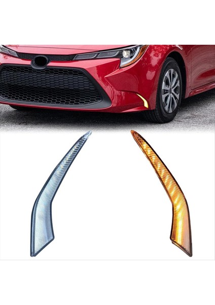 Toyota Corolla 2019-2021 Için Dinamik Dönüş Sinyali ile LED Gündüz Koşu Işığı (Yurt Dışından) modelleri