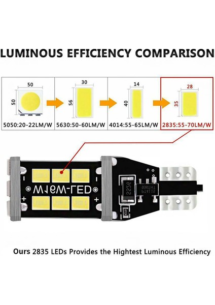 8pcs Araba Yedek Işıkları Için Parlak Beyaz Kanbus LED Ampul 912 921 T15 W16W (Yurt Dışından) modelleri