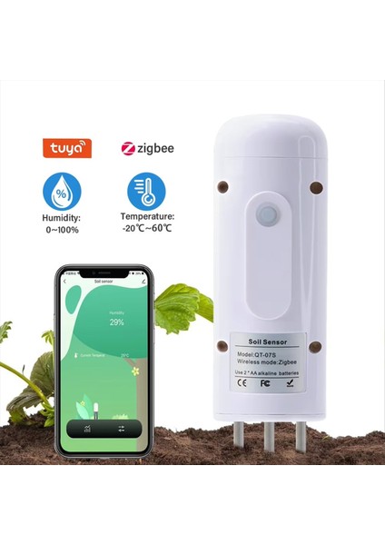 Zigbee Bitki Monitörü Açık Toprak Sıcaklık Ölçer Nem Nem Test Cihazı Bahçe Otomasyonu Sulama Tuka Dedektörü (Yurt Dışından) fırsatları