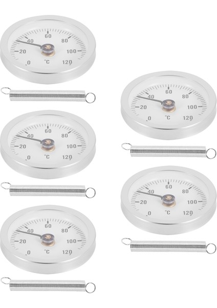 63MM Boru Klipsli Termometre Sıcaklık Yuvarlak Plaka Göstergesi Yaylı Aralık 0-120 ℃ Alüminyum Kılıf 5 Pcs Set (Yurt Dışından) modelleri
