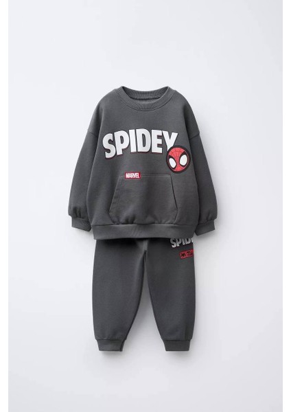 Örümcek Adam Spidey 3 Iplik Erkek Çocuk Alt Üst Takım Süper Kalite Fırçalı Kumaş Kanguru Cep Sırt Baskı Detay modelleri