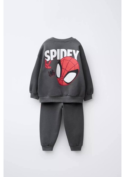 Örümcek Adam Spidey 3 Iplik Erkek Çocuk Alt Üst Takım Süper Kalite Fırçalı Kumaş Kanguru Cep Sırt Baskı Detay fırsatları