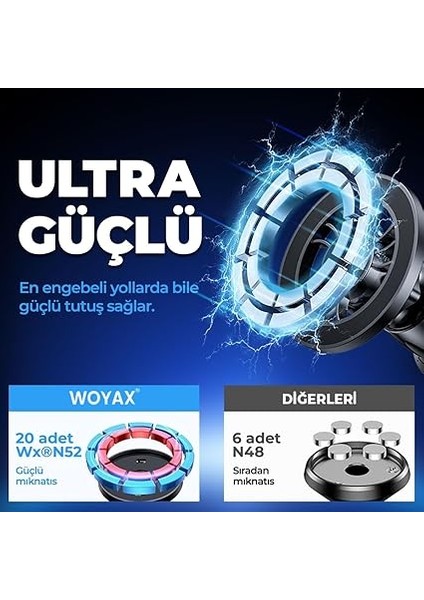 By Deji Güçlü Mıknatıslı Vantuzlu Araç Içi Telefon Tutucu - Magsafe iPhone ile Uyumlu Vakumlu Akrobat fiyatları