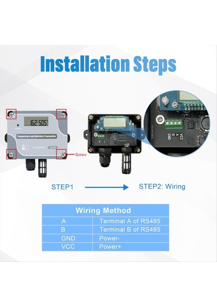 RS485 Sıcaklık Nem Sensörü Modbus Rtu Sıcaklık Sensörü Dijital Endüstriyel Sıcaklık ve Nem Verici Duvar Monte (Yurt Dışından) modelleri