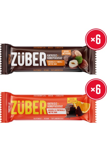 Kakaolu Portakallı 6 Adet ve Fındıklı Meyve Bar 6 Adet (40 G x 12 Adet)