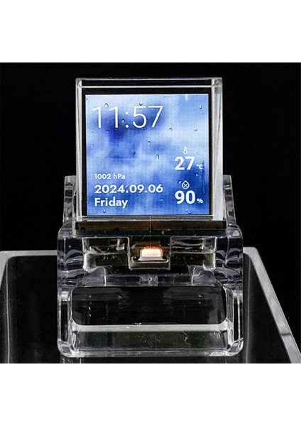 1.33 In-In Yarı Saydam Projeksiyon Tv Wifi Sıcaklık Nemi Hava Durumu ESP32-S3 AIDA64 Alt Ekran Holografik Ekran A (Yurt Dışından) modelleri