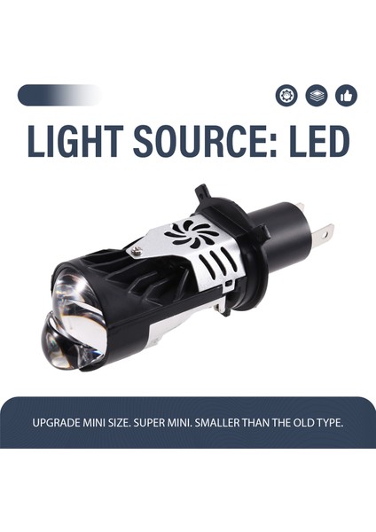 LED Mini Projektör Lens H4 Araba Far Ampulleri LED Lens Balıkgözü Lambası Beyaz Turbo Lambalar (Yurt Dışından) fırsatları