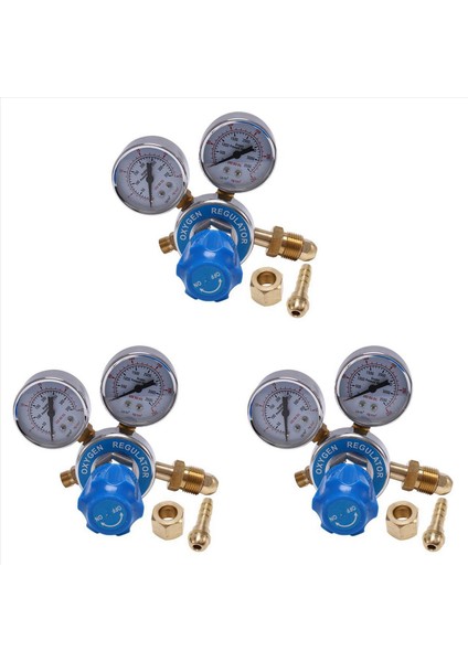 3x Oksijen Gaz Şişesi Regülatörleri O2 Azaltma Basınç Inhaler Çift Gösterge Regülatörü Oksijen Tankı Regülatörü (Yurt Dışından)