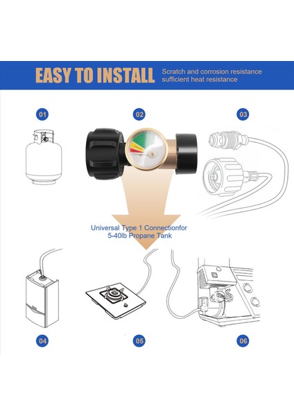 2 Pcs Rv Propan Tank Gösterge Seviye Göstergesi Tip 1 Bağlantılı Gaz Basınç Ölçer Yükseltilmiş Propan Sızıntı Dedektörü (Yurt Dışından) indirimleri