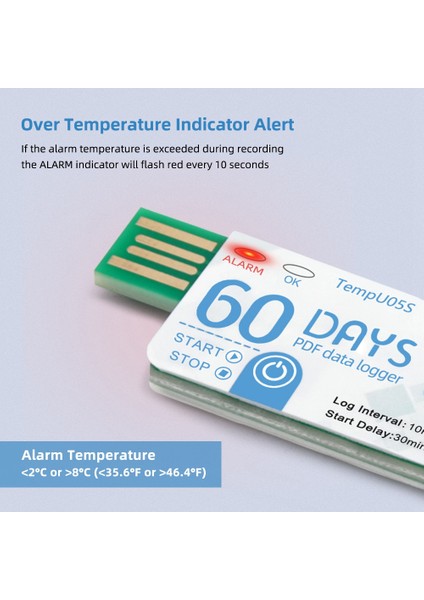 1pcs TEMPU05S USB Sıcaklık Veri Kaydı 60 Günlük Tek Kullanımlık Sıcaklık Analizörü Pdf Raporu USB Sıcaklık Kaydı (Yurt Dışından) indirimleri