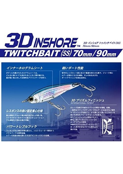 3D Inshore Twitchbait Slow Sinking 3 1/2 Zoll Lipless Crankbait modelleri