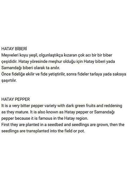 Tarım Ata Tohumu Yerli Çok Acı Hatay Biberi 100 Ad Tohum fiyatları