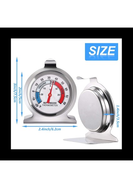 2x Buzdolabı Dondurucu Termometre Serisi Buzdolabı Dondurucu Için Büyük Kadran Termometresi Sıcaklık Termometresi (Yurt Dışından) fiyatları