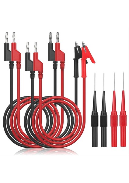 Multimetre Banana Tapma Timsah Timsah Test Probu Banana Fişine Banana Fiş Kablosu 4 Pcs Test Prob Pinleri (Yurt Dışından)