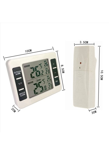 2x Kablosuz Buzdolabı Termometresi Dijital Dondurucu Termometre Sıcaklık Monitörü Kapalı Dış Mekan Için 4 Sensörlü (Yurt Dışından) fırsatları