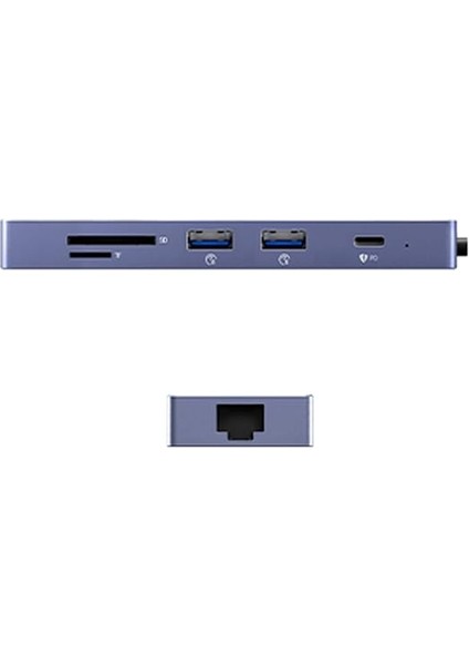 Type-C PD100W HDMI 4K@30Hz RJ45 Sd Tf 5gbps Type-C 4 Usb-A Portlu Hub Çoklayıcı fiyatları