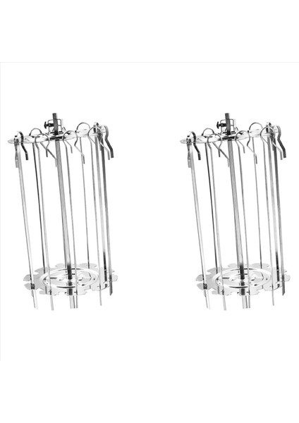 2x 304 Paslanmaz Çelik Dönen Izgara Şişleri Barbekü Izgara Kafesi Hava Fritöz Kuzu Şişeleri Izgara Elektrikli Fırın Aksesuarları 25CM (Yurt Dışından) fırsatları