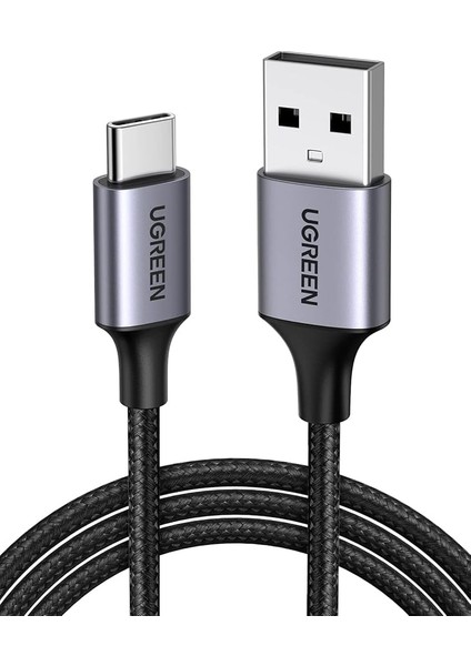 2.0 A Usb-A & Usb-C Örgülü Şarj ve Data Kablosu, 25 Santimetre, Siyah, 60124