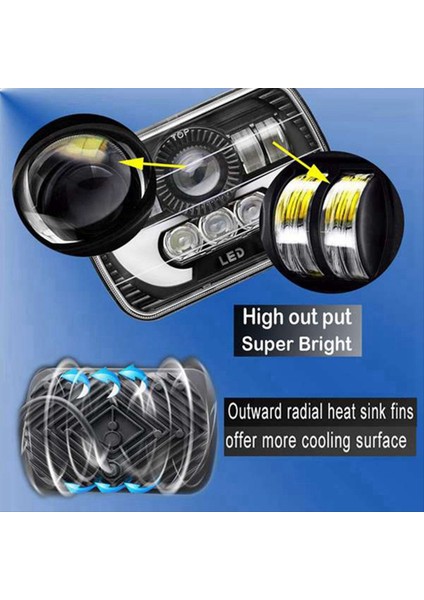 7 Inç Kare Gündüz Çalışan Hafif Araba Ön Far Drl Yüksek Düşük Kirişli Taşkın Spotları LED Wrangler Için Iş Işığı (Yurt Dışından) modelleri