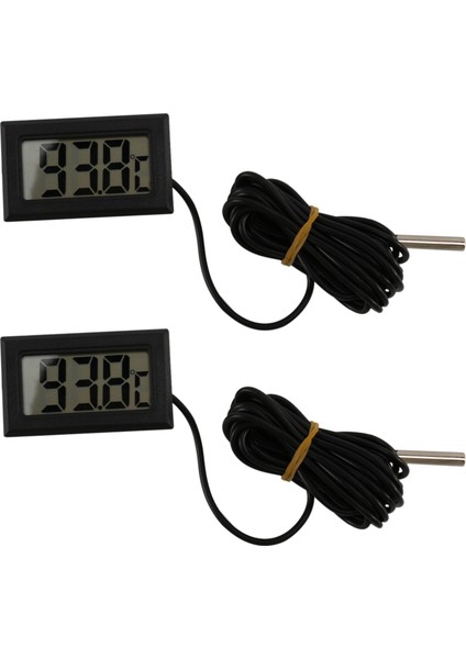 2x Termometre Dijital LCD -40 Derece Celsius + 110 Derece Celsius Sıcaklık Ölçüm Aleti Sıcaklık Göstergesi (Yurt Dışından)