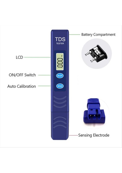 Tds Metre 0-9990 Ppm Ölçüm Aralığına Sahip Su Test Cihazı Çiftçilik Için Dijital Su Testi Kalemi Akvaryumlar Havuzlar (Yurt Dışından) modelleri