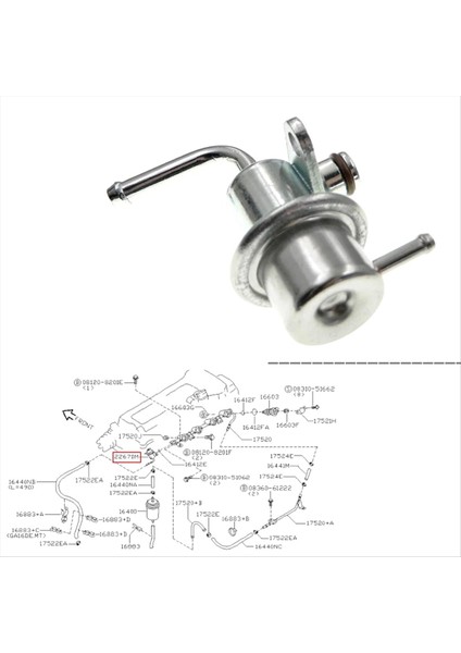 22670-41B00 5G1284 Nissan 200SX Sentra Için Yakıt Basıncı Regülatörü 1 6l 1 8l 1995-1998-2020 GA16DE 158-0914 22670 (Yurt Dışından) modelleri