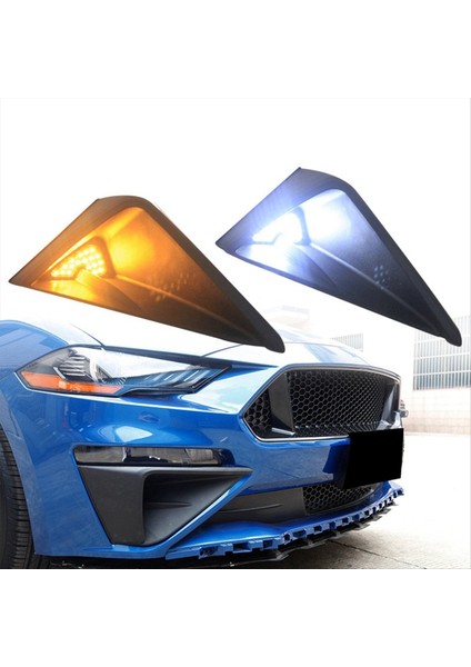 Araba Drl Sis Figürleri Lamba Tampon Dönüş Sinyali Işıklar Ford Mustang Için Sarı Işık 2018-2022 (Yurt Dışından) indirimleri