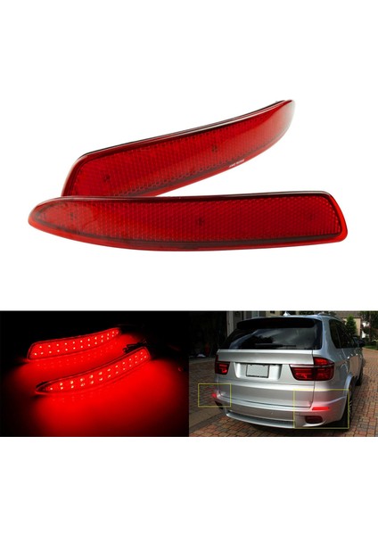1 Çift Kırmızı LED Arka Tampon Reflektör Kuyruğu Durdur Fren Işığı For-Bmw X5 X6 M E70 E71 2006-2013 16475610 (Yurt Dışından) modelleri