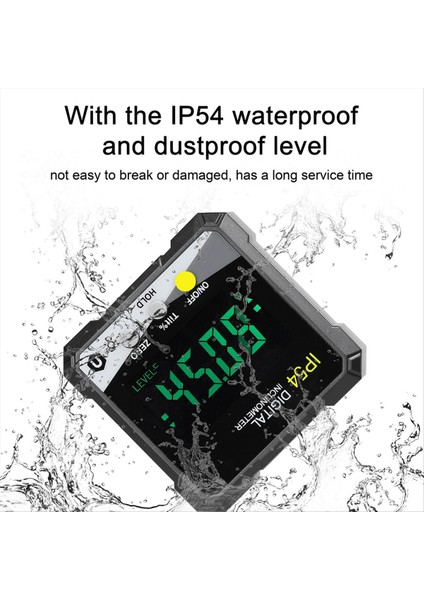 IP54 4X90 ° Taşınabilir Dijital Eğitim LCD Arka Işık Dijital Prostroce Slepe Sadece Dijital Açılı Cetvel (Sarı) (Yurt Dışından)