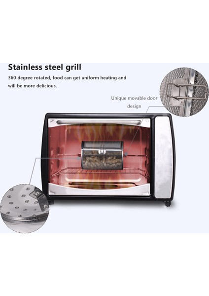 Evrensel Dönen Paslanmaz Çelik Izgara Kahve Çekirdeği Barbekü Izgara Kavurma Davul Ev Mutfak Için Rotisserie Sepeti (Yurt Dışından) fırsatları
