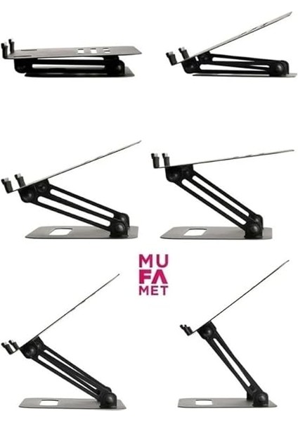2 Tüm Modellerle Uyumlu Metal Kolay Ayarlanır Katlanabilir Siyah Laptop Standı Yükseltici modelleri