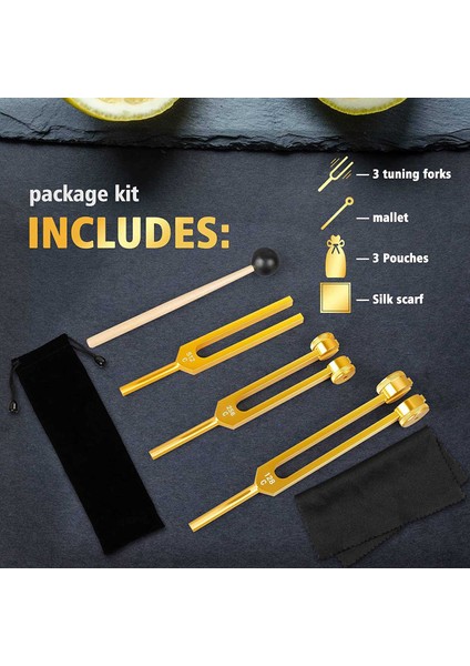 4 Paket Ayar Çatal Seti (128Hz 256Hz 512Hz) Sesli Ses Titreşim Aracı Için Ayar Çekiçli Altın Altın (Yurt Dışından) fırsatları