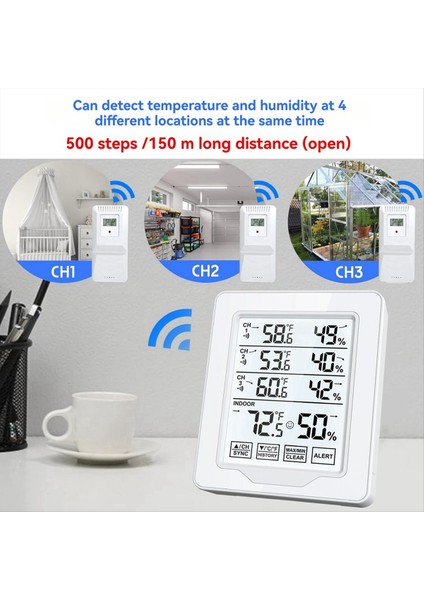 Dijital Termometre ve Higrometre 3 Sensör Ekranlı Beyaz Arkadan Aydınlatmalı Büyük Ekran Kaydedici ile Iç Mekan Nemi (Yurt Dışından) indirimleri