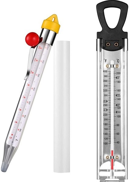 2pcs Pot Klipli Şeker Termometresi Paslanmaz Çelik Şeker Şurubu Jöle Yağı Derin Kızartma Termometresi Asılı Delikli (Yurt Dışından)