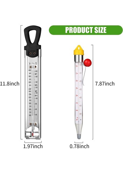 2pcs Pot Klipli Şeker Termometresi Paslanmaz Çelik Şeker Şurubu Jöle Yağı Derin Kızartma Termometresi Asılı Delikli (Yurt Dışından) fiyatları