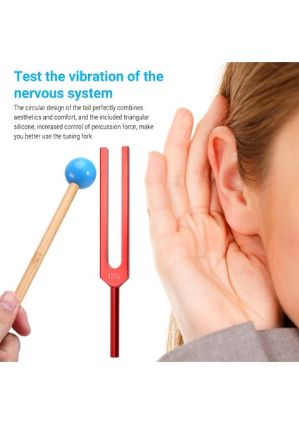 432 Hz Hammer ile Çatal Tuning Çatal Ses Iyileştirme Terapisi ve Yoga Alüminyum Alaşım Ayarlama Çatalı Kırmızı (Yurt Dışından) fırsatları