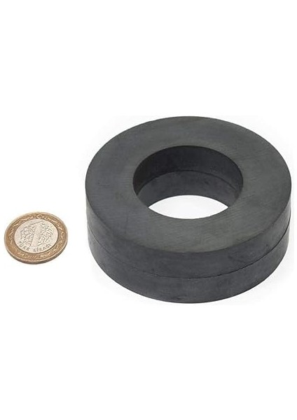Magneteksan Y35 Kalite Ferrit Kömür Delikli Halka Mıknatıs - 100X60X15 mm fiyatları