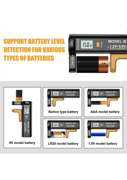 Dijital Pil Test Cihazı LCD AA/AA/C/D/N/9V/1 5V Düğme Hücre Pil Kapasitesi Kontrol Dedektörü (Yurt Dışından) indirimleri