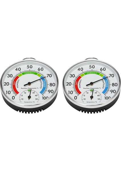 2x Sıcaklık ve Nem Analog Göstergesi Kapalı Dış Mekan Termometresi Higrometre L15 (Yurt Dışından)