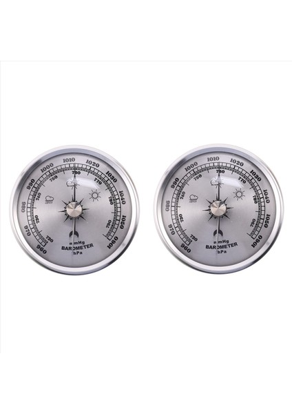 2x Ev Basınç Göstergesi Hava Istasyonu Metal Duvar Asma Barometre Atmosferik Çok Faklamlı Termometre Higometre (Yurt Dışından)