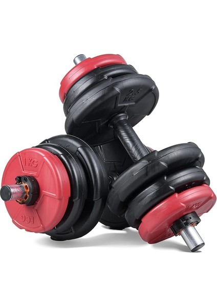 21 kg Dambıl Seti Kırmızı Siyah