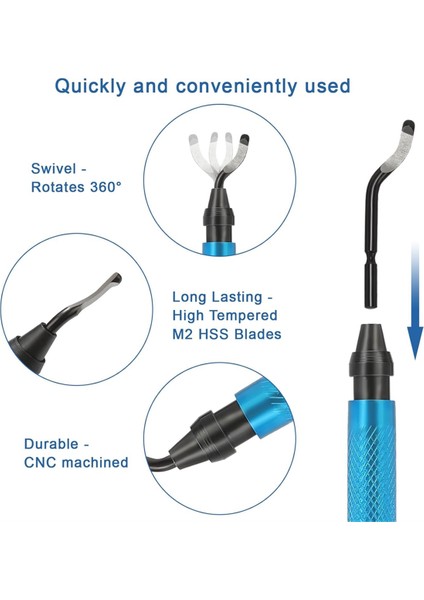 Deburring Tool Kit, 6-1/2 Inç Metal Saplı Pah Aracı Reçine Alüminyum Pirinç Plastik Borular Tüp Deliği 3D Sanat (Yurt Dışından) indirimleri