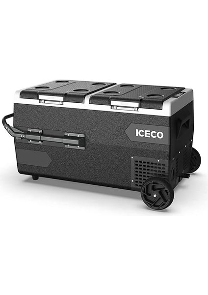 K95D 12/24VOLT 95 Litre Akülü/kablolu/çift Bölmeli Kompresörlü Tekerlekli Outdoor Oto Buzdolabı/dondurucu (Akü Dahil Değildir) fiyatları