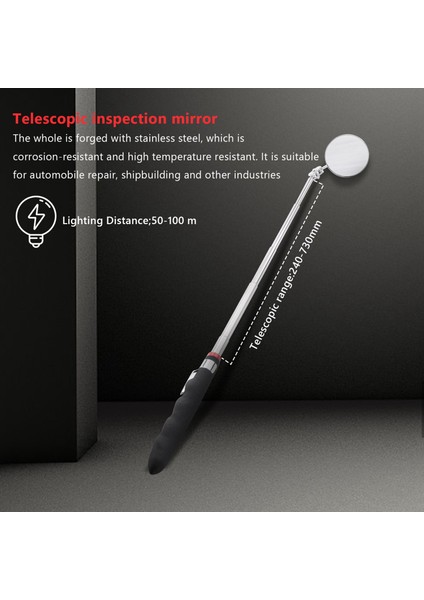 2 Paket 2 Inç Teleskopu Denetim Aynası 24 5 Inç&#39 E Kadar Uzanır Siyah (Yurt Dışından) fırsatları