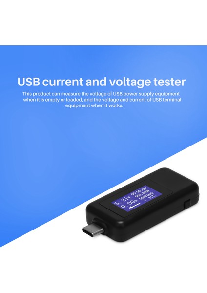 Keweisi Tip-C USB Metre Test Cihazı Güç Ölçer USB Multimetre Voltajı ve Akım Test Cihazı 0-5 1A 4-30V USB Güç Test Cihazı Ekran Kapasite Voltaj Akım Detektörü （siyah) (Yurt Dışından) fiyatları
