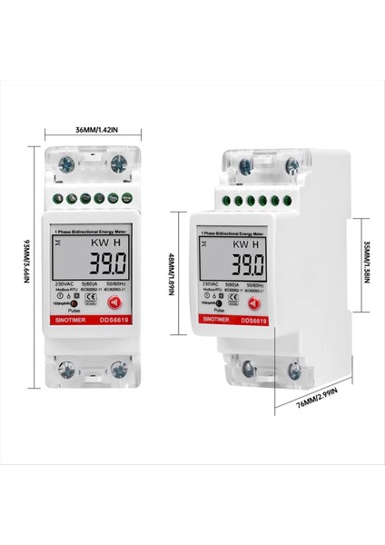 2p Din-Rail Tek Fazlı Enerji Ölçer Çok Fonksiyonlu AC220V 5 (60) RS485 Modbus ile Voltaj Akım Güç Enerji Ölçer (Yurt Dışından) indirimleri